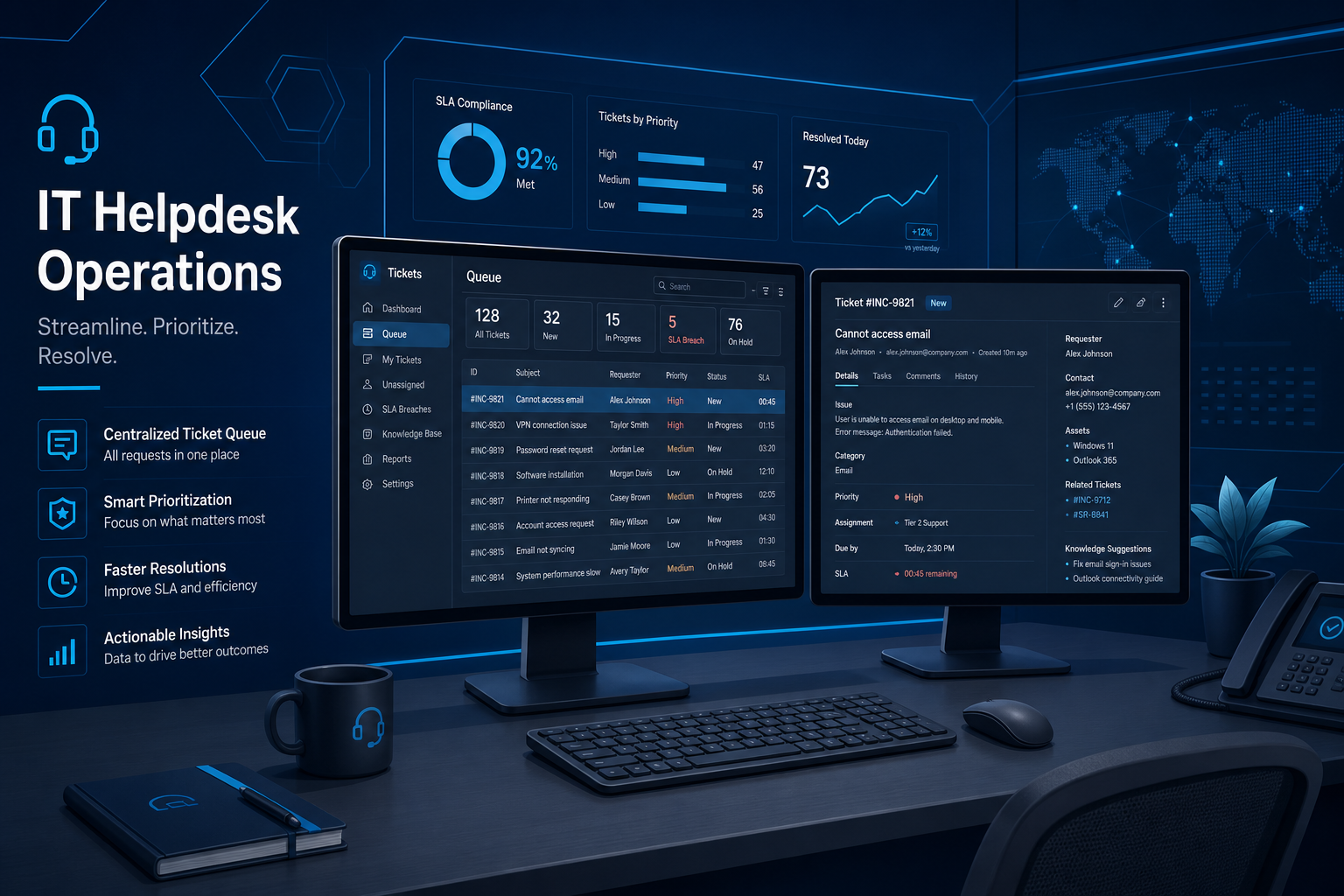 Helpdesk operations illustration
